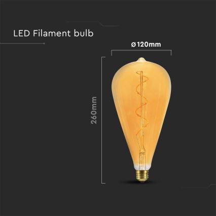 LED Žarnica FILAMENT ST120 E27/4W/230V 2700K