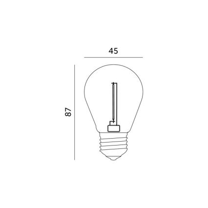LED Žarnica FILAMENT ST45 E27/1W/230V 2700K