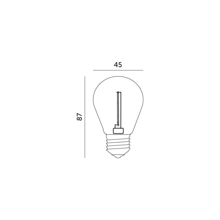 LED Žarnica FILAMENT ST45 E27/1W/230V 2700K