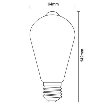 LED Žarnica FILAMENT ST64 E27/12W/230V 3000K