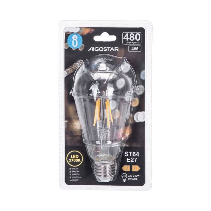 LED Žarnica FILAMENT ST64 E27/4W/230V 2700K - Aigostar