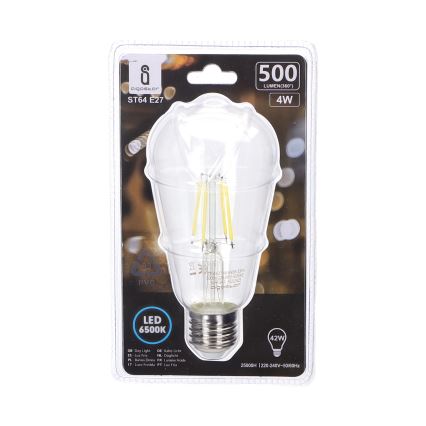 LED Žarnica FILAMENT ST64 E27/4W/230V 6500K - Aigostar