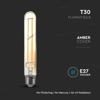 LED Žarnica FILAMENT T30 E27/6W/230V 2200K
