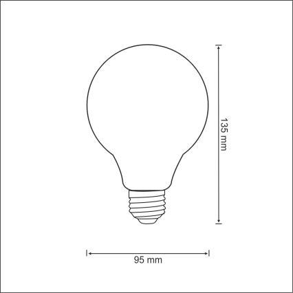 LED Žarnica FILAMENT VINTAGE G95 E27/4W/230V 2000K