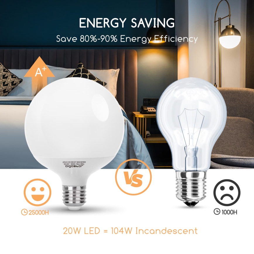 LED Žarnica G120 E27/20W/230V 3000K - Aigostar