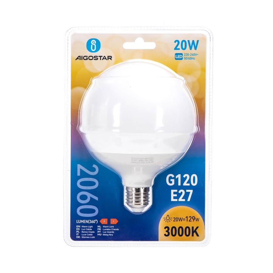 LED Žarnica G120 E27/20W/230V 3000K - Aigostar