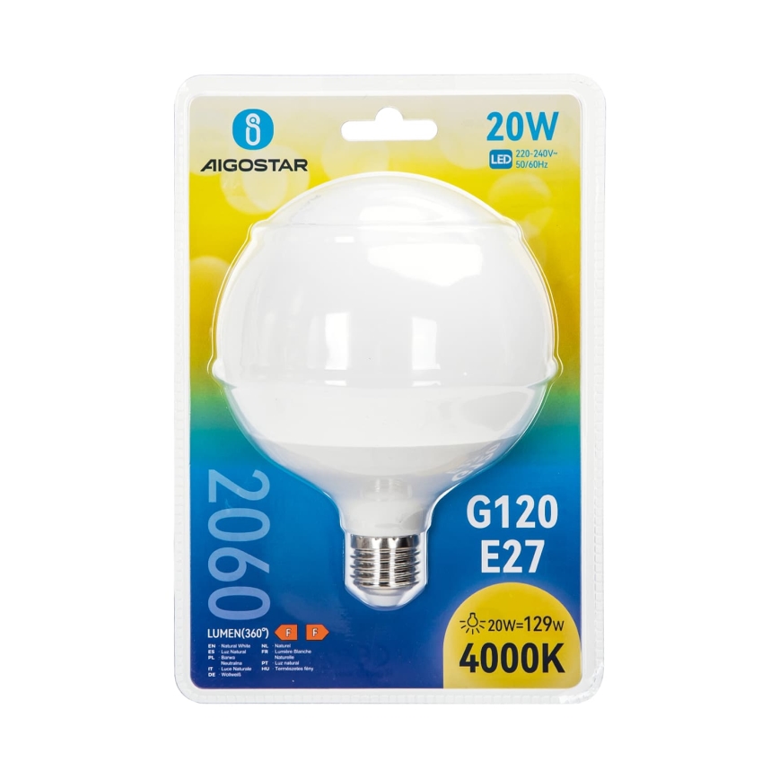 LED žarnica G120 E27/20W/230V 4000K - Aigostar