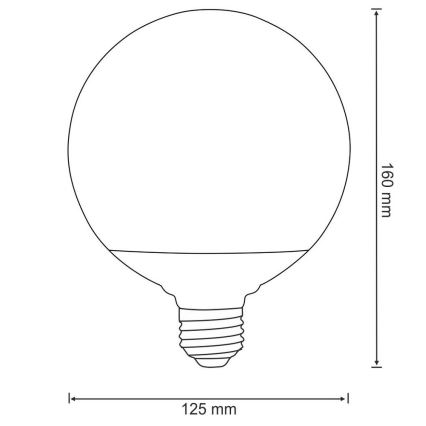 LED Žarnica G125 E27/16W/230V 3000K