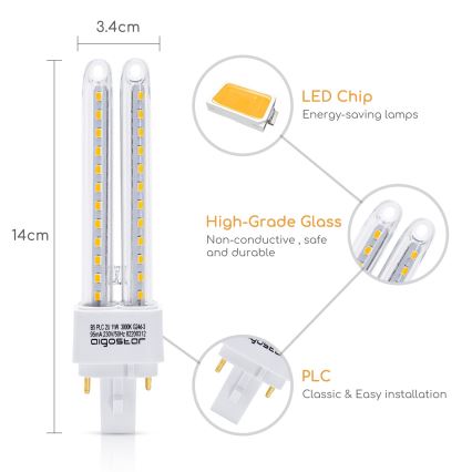 LED Žarnica G24D-3/11W/230V 3000K - Aigostar