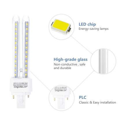 LED Žarnica G24D-3/11W/230V 6500K - Aigostar