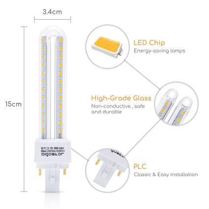 LED žarnica G24D-3/12W/230V 3000K - Aigostar