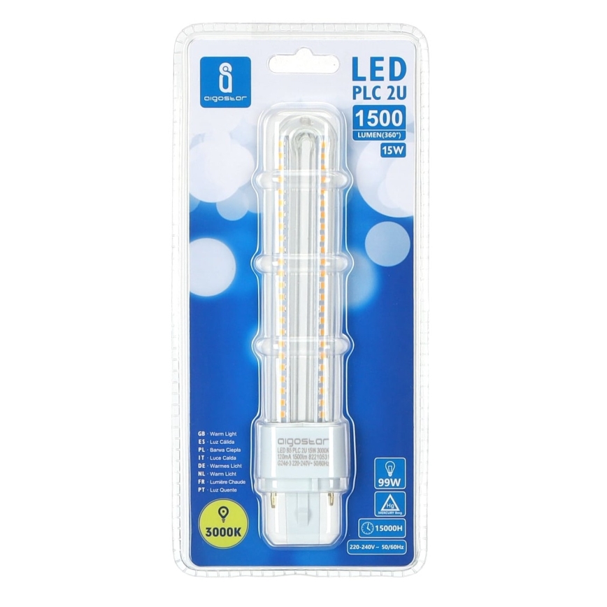 LED Žarnica G24D-3/15W/230V 3000K - Aigostar