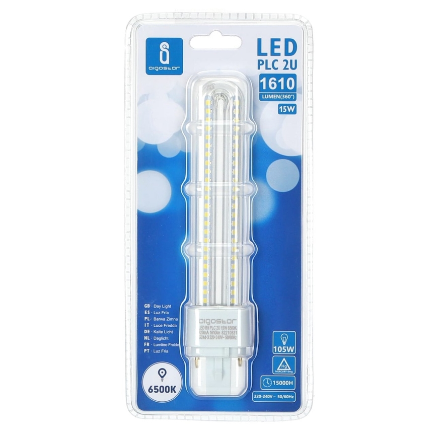LED Žarnica G24D-3/15W/230V 6500K - Aigostar