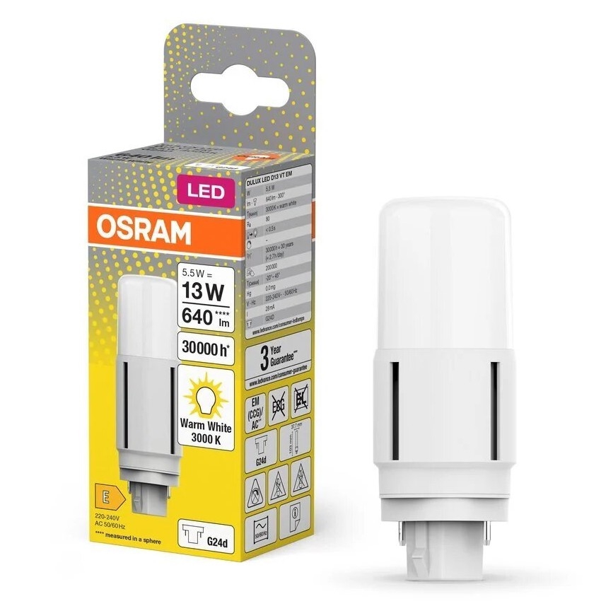LED Žarnica G24d/5,5W/230V 3000K - Osram