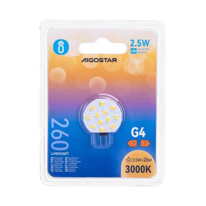 LED žarnica G4/2,5W/12V 3000K - Aigostar