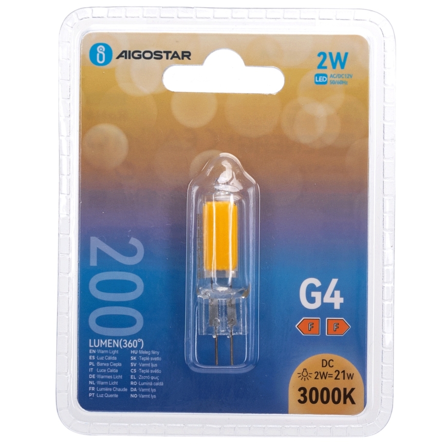 LED žarnica G4/2W/12V 3000K - Aigostar