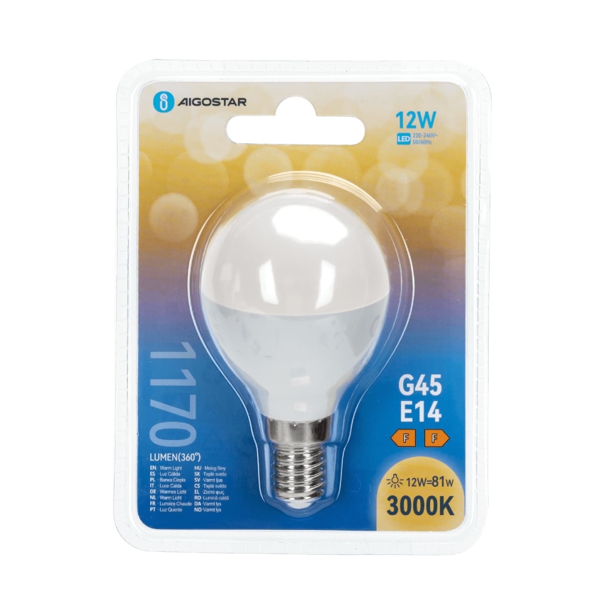 LED Žarnica G45 E14/12W/230V 3000K - Aigostar