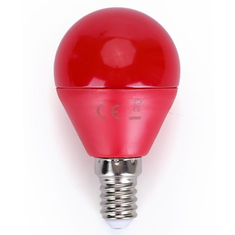 LED Žarnica G45 E14/4W/230V rdeča - Aigostar