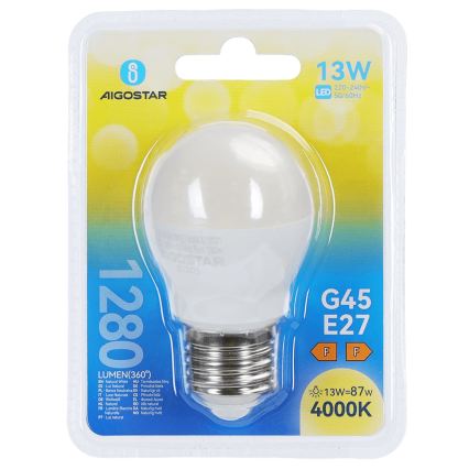 LED žarnica G45 E27/13W/230V 4000K - Aigostar