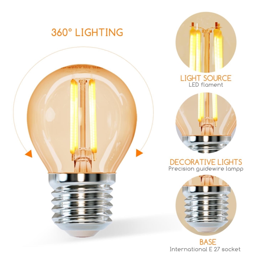 LED žarnica G45 E27/4W/230V 2200K - Aigostar