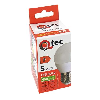 LED Žarnica G45 E27/5W/230V 2700K