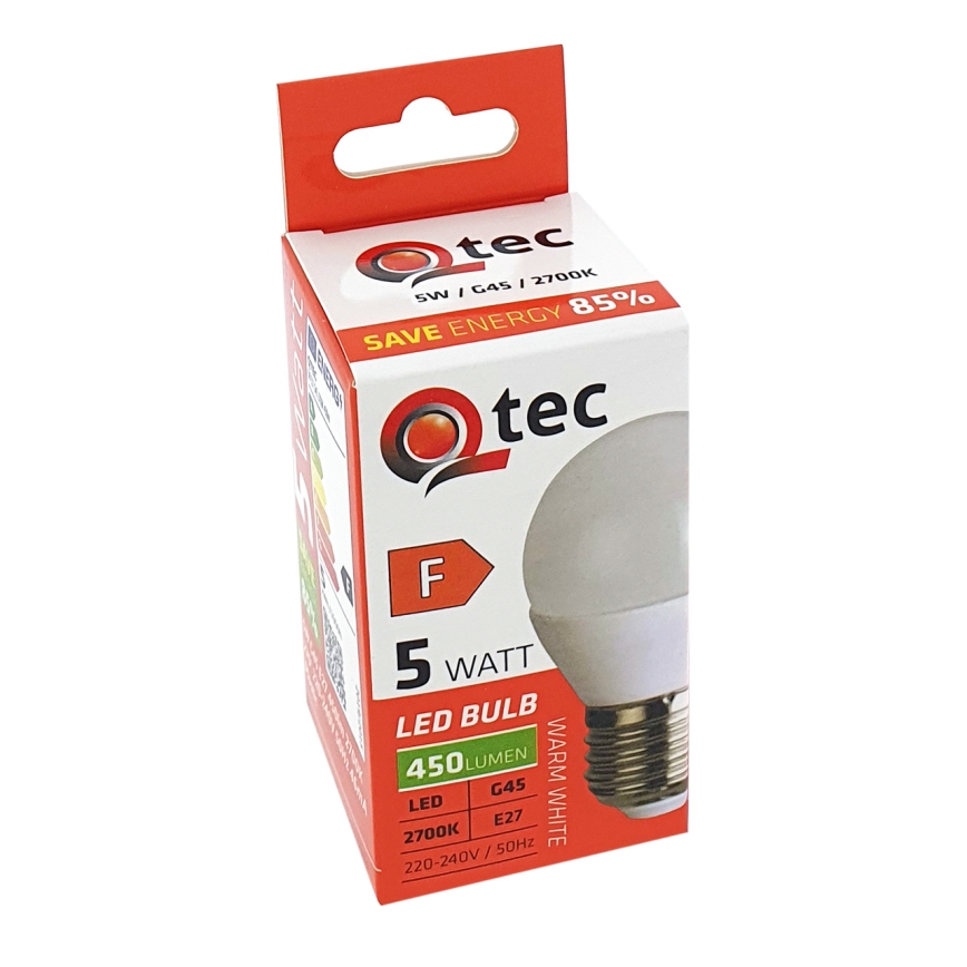 LED Žarnica G45 E27/5W/230V 2700K