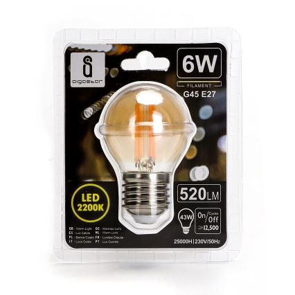 LED žarnica G45 E27/6W/230V 2200K - Aigostar