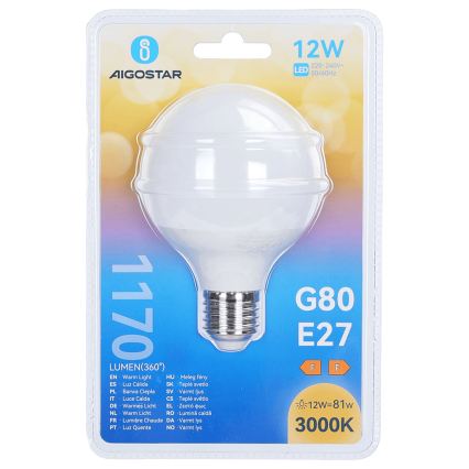 LED žarnica G80 E27/12W/230V 3000K - Aigostar