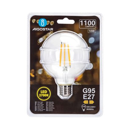 LED Žarnica G95 E27/10W/230V 2700K - Aigostar