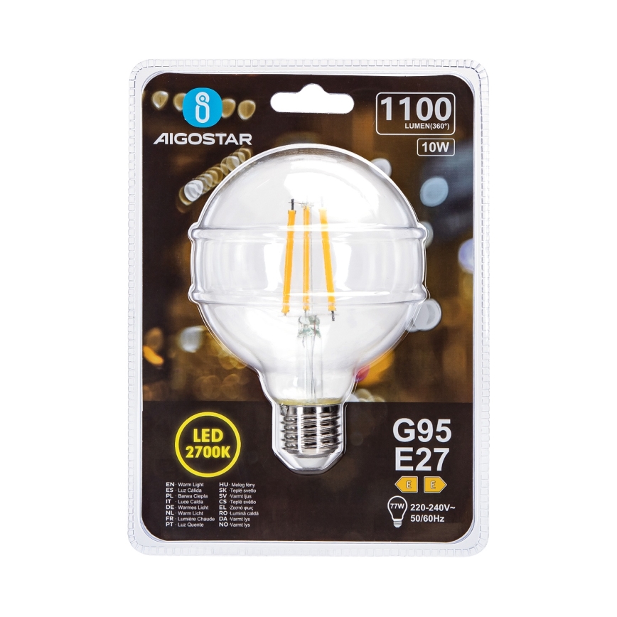 LED Žarnica G95 E27/10W/230V 2700K - Aigostar