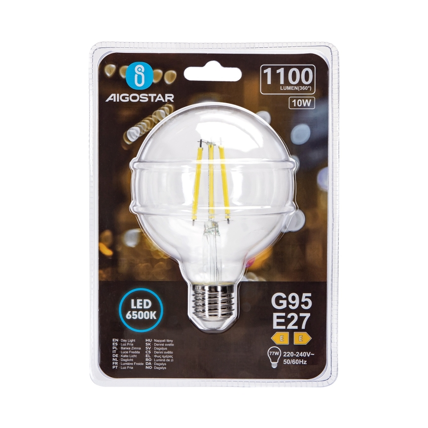 LED Žarnica G95 E27/10W/230V 6500K - Aigostar