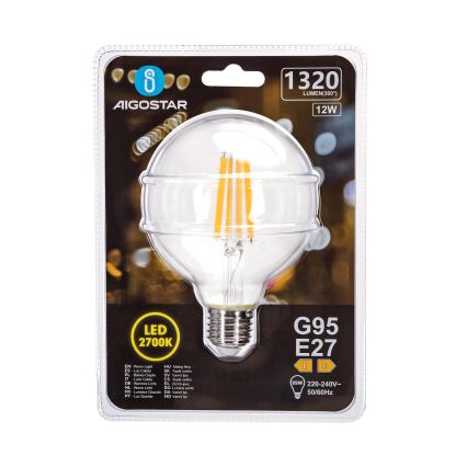 LED Žarnica G95 E27/12W/230V 2700K - Aigostar