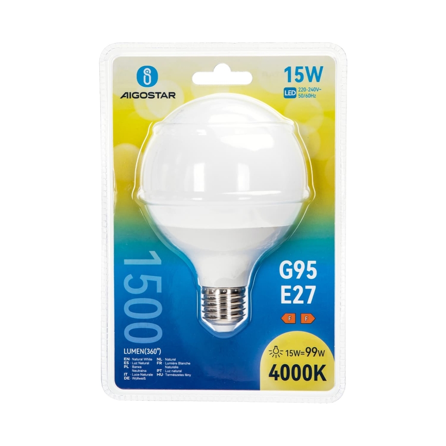 LED žarnica G95 E27/15W/230V 4000K - Aigostar