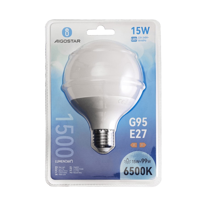 LED žarnica G95 E27/15W/230V 6500K - Aigostar