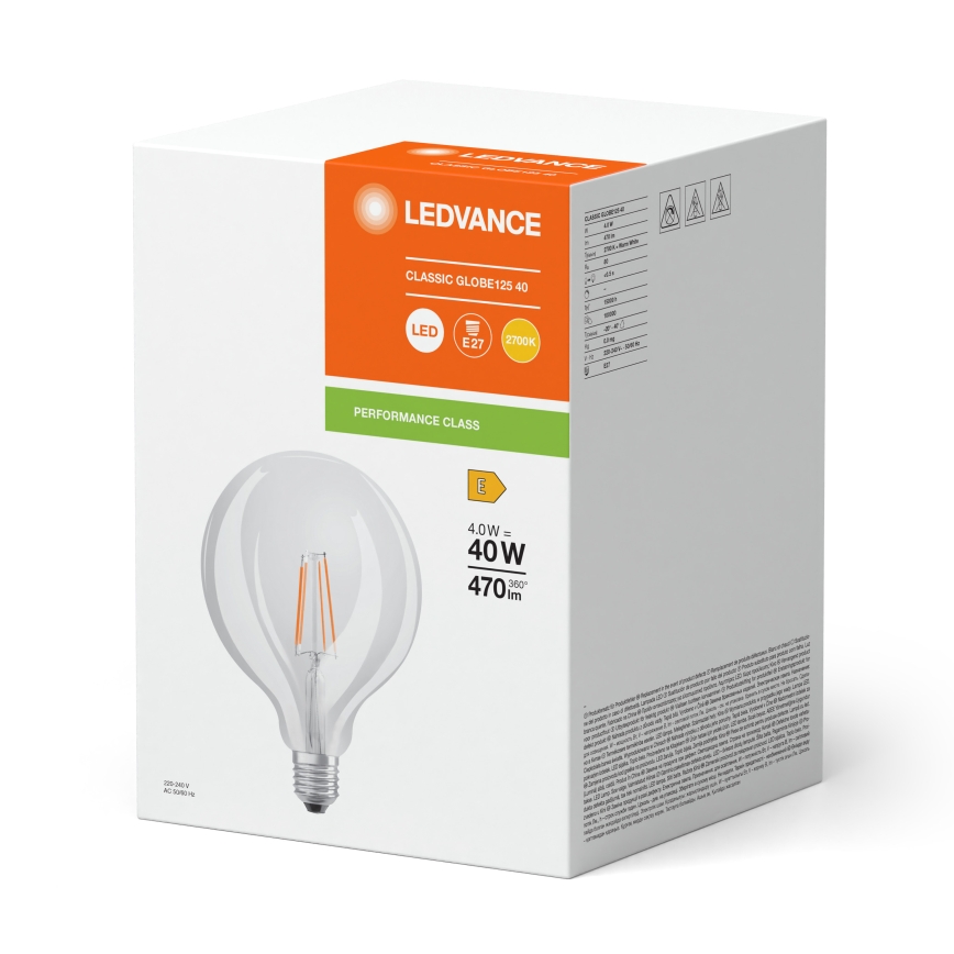 LED žarnica GLOBE CLASSIC FILAMENT G125 E27/4W/230V 2700K - Ledvance