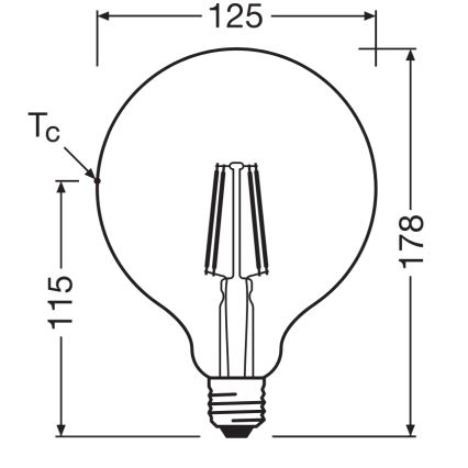LED žarnica GLOBE CLASSIC FILAMENT G125 E27/4W/230V 2700K - Ledvance