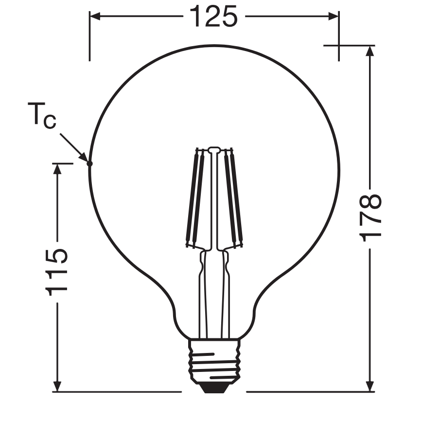 LED žarnica GLOBE CLASSIC FILAMENT G125 E27/4W/230V 2700K - Ledvance