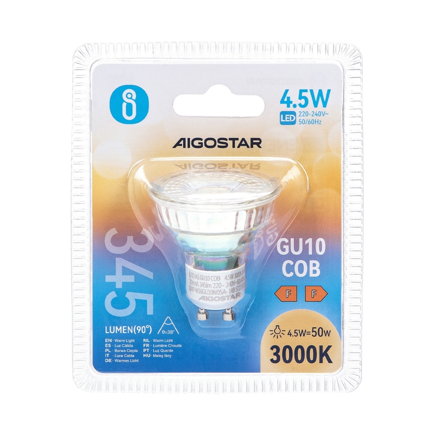 LED Žarnica GU10/4,5W/230V 3000K - Aigostar