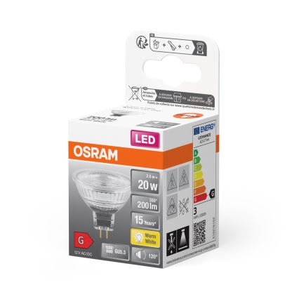 LED Žarnica GU5,3/2,6W/12V 2700K - Osram