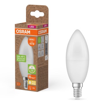 LED žarnica iz reciklirane plastike B39 E14/7,5W/230V 2700K - Osram