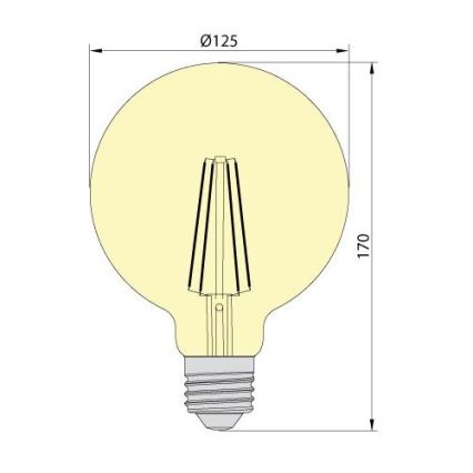 LED Žarnica LEDSTAR AMBER G125 E27/8W/230V 2200K