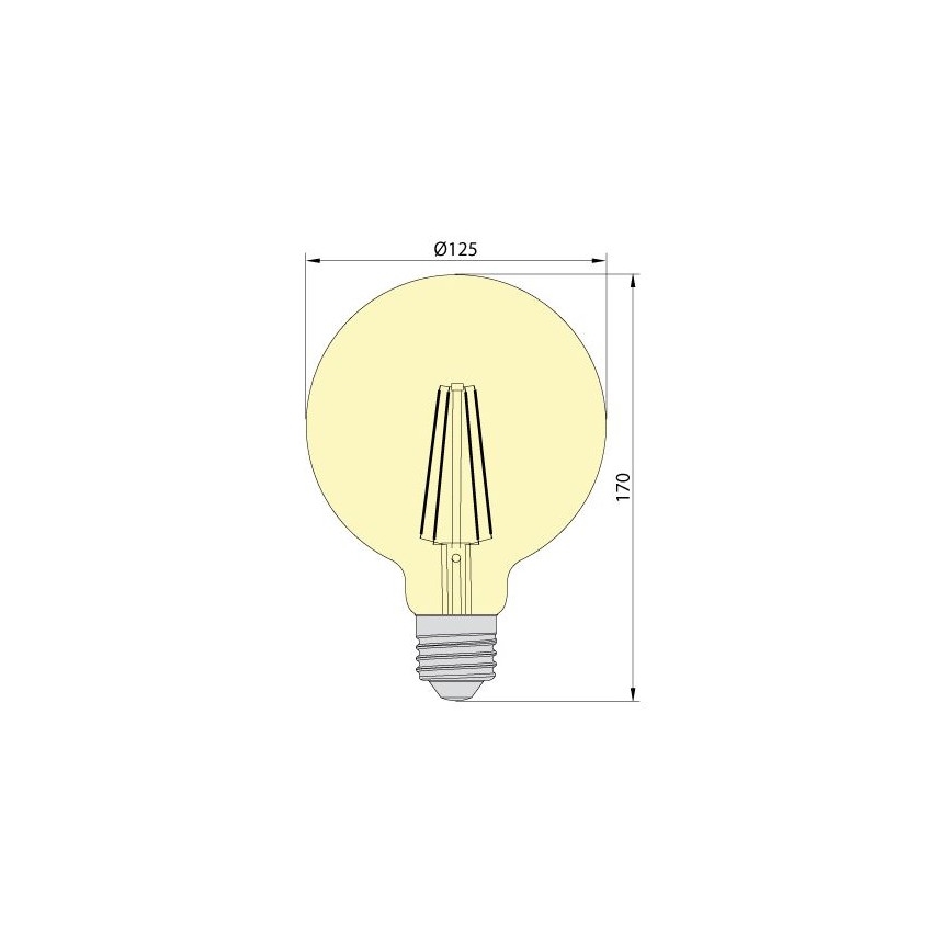 LED Žarnica LEDSTAR AMBER G125 E27/8W/230V 2200K