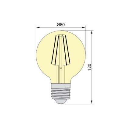 LED Žarnica LEDSTAR AMBER G80 E27/8W/230V 2200K