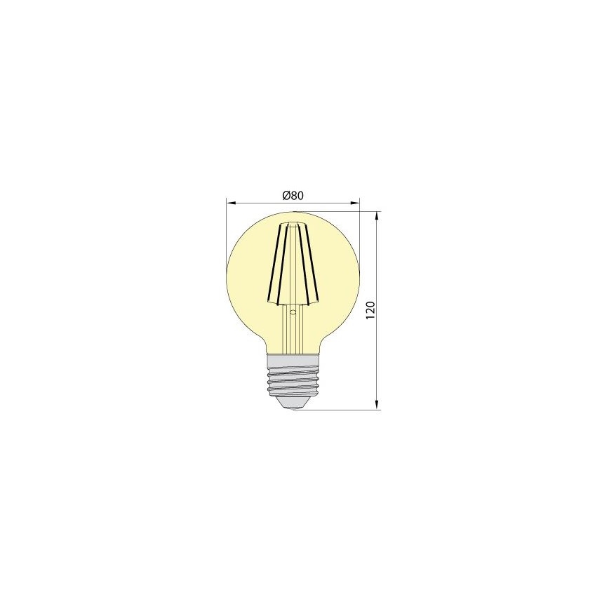 LED Žarnica LEDSTAR AMBER G80 E27/8W/230V 2200K