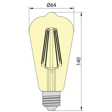 LED Žarnica LEDSTAR AMBER ST64 E27/10W/230V 2200K