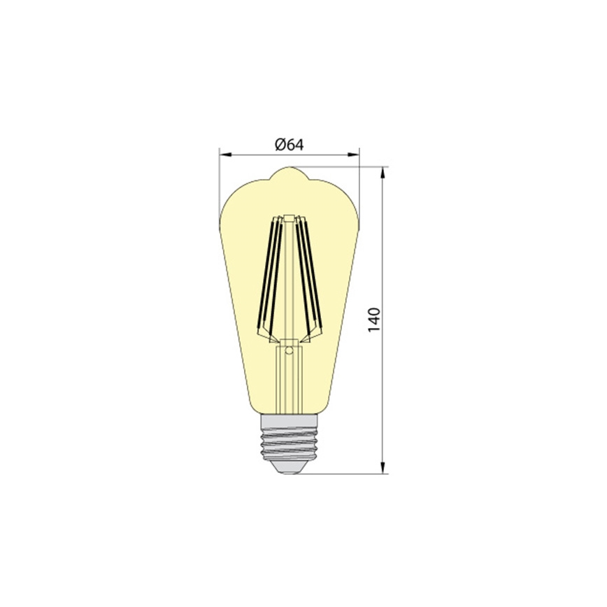 LED Žarnica LEDSTAR AMBER ST64 E27/10W/230V 2200K