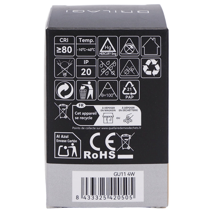 LED žarnica MR11 GU10/4W/230V 3000K črna - BRILAGI