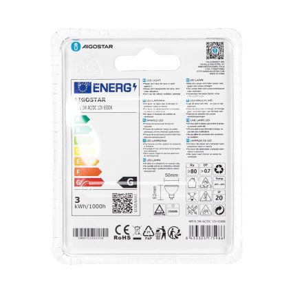 LED Žarnica MR16 GU5,3/3W/12V 6500K - Aigostar