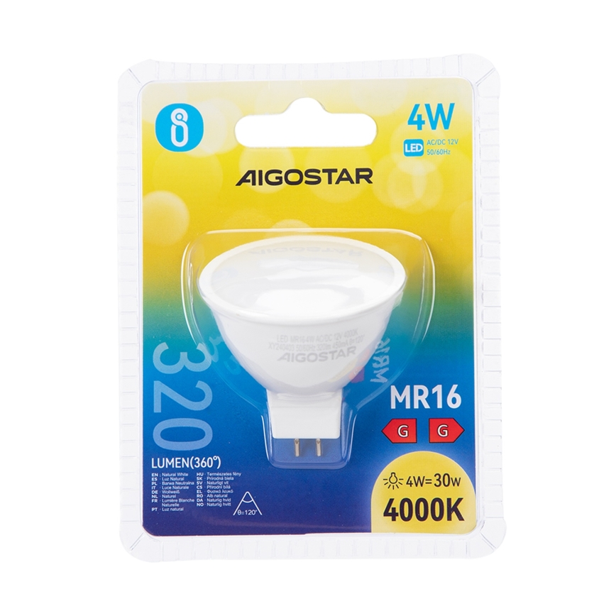 LED Žarnica MR16 GU5,3/4W/12V 4000K - Aigostar