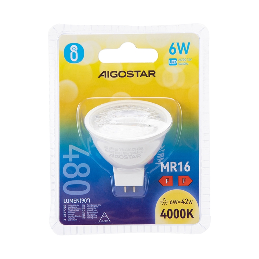 LED Žarnica MR16 GU5,3/6W/12V 4000K - Aigostar